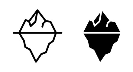 Iceberg Icons, Cold Climate Symbols, Arctic Landscape Graphics, Frozen Water Shapes, Minimalist Nature Elements © Sumon