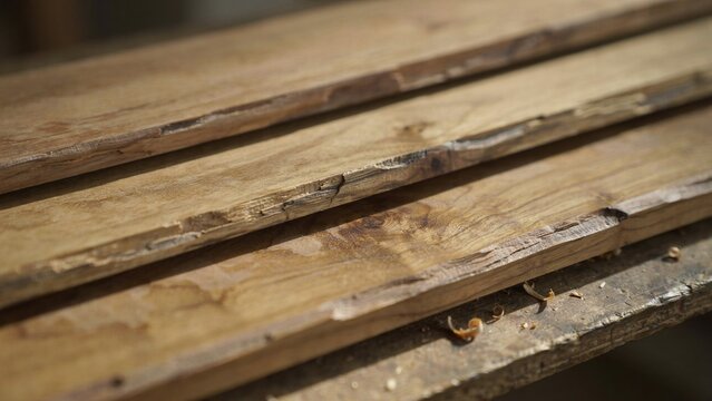 Close up of rough sawn weathered wooden planks with visible grain and texture full hd 4k stock image download