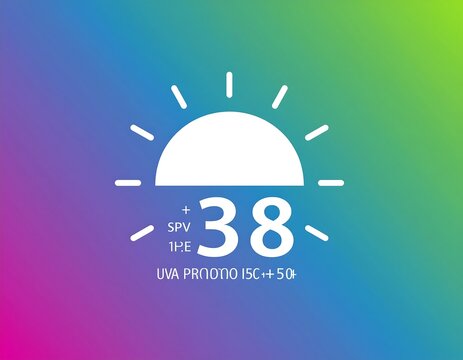 White umbrella with 38 discount sale sign on teal background.