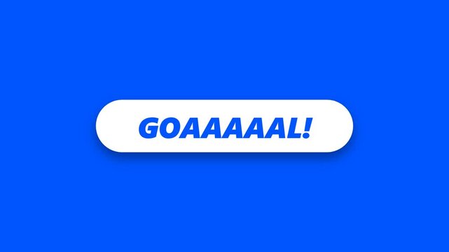 Modern phone notification capsule animation showing goal text for football matches on blue background