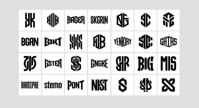 Modern Abstract Logo Designs Collection, Geometric Shapes, Typography, Branding Elements