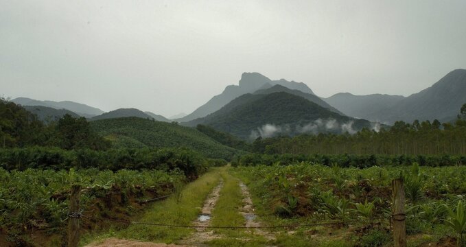 Estrada que leva at&eacute; as montanhas