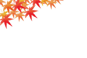 手書き水彩の秋の紅葉のコーナーイラスト素材 © Tsuki Usagi