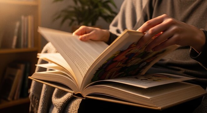 Person Flipping Through Pages of a Book.
