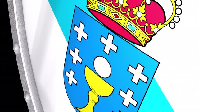 Metallic Shield Transitions with the Flag of Autonomous Community of Galicia of Spain