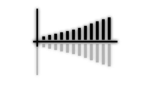 Abstract Growth Bar Graph Arrow Line Icon Set | Business Investment Technology Vector Illustration