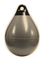 Fishing float or bobber with a classic teardrop shape, illustrated in a vintage monochrome halftone style for angling and sport concepts © Mr. Stocker