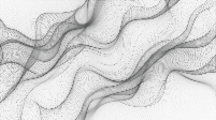 Obraz premium Abstract monochrome halftone pattern featuring organic flowing lines halftone abstract