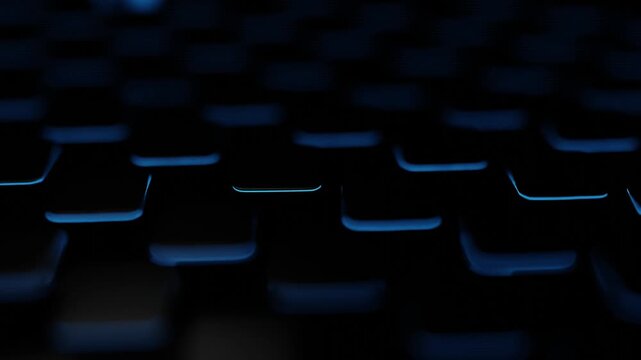Futuristic Spinning Cubes Loop Animation With Glowing Blue Edges
