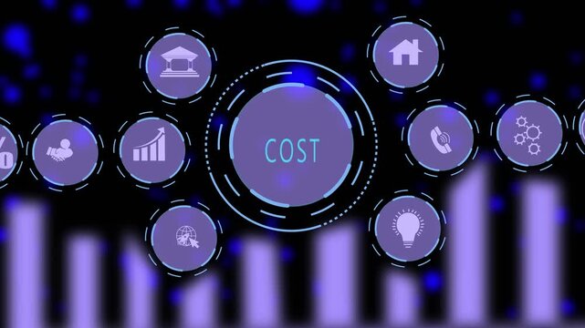 : Corporate cost reduction and financial expense management infographic animation