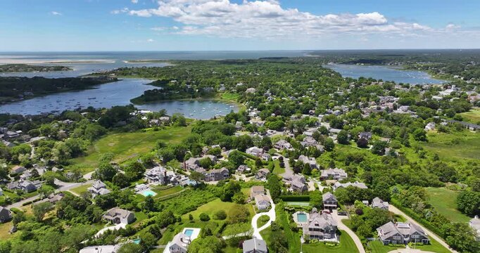 Aerial View of Chatham Massachusetts on Cape Cod