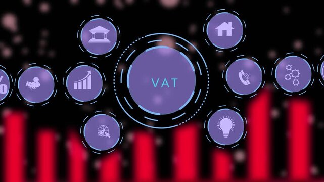  Value Added Tax corporate finance and taxation concept animation with infographic icons