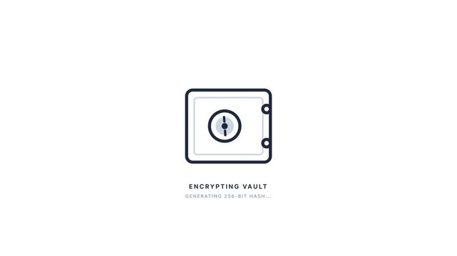 Data Security and Archiving Process Animation Icon Set.