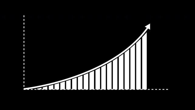 Bear Market Falling Chart Animation on Transparent Background. High quality 4k footage