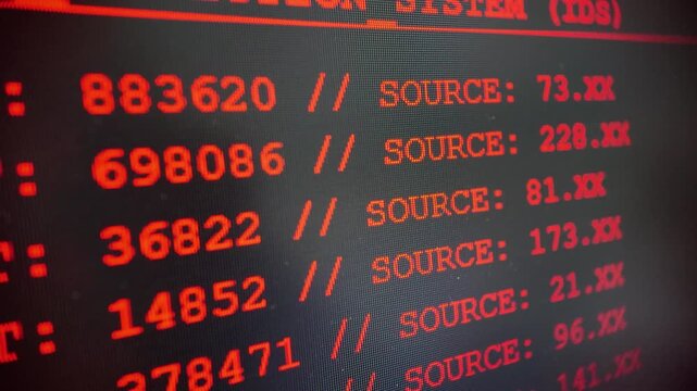 Intrusion Detection System (IDS) Displaying Source IP Tracking Logs