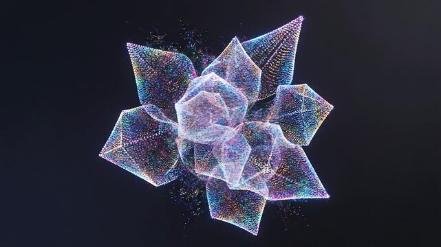 Mesmerizing Visualization Of A Generative AI Model Training With A Dense Cloud Of Multi-Colored Particles Against A Dark Background
