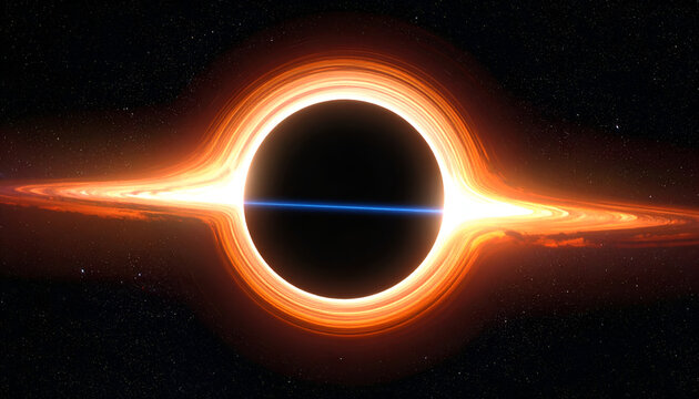 Stunning Visualization of a Black Hole with Accretion Disk and Jet.