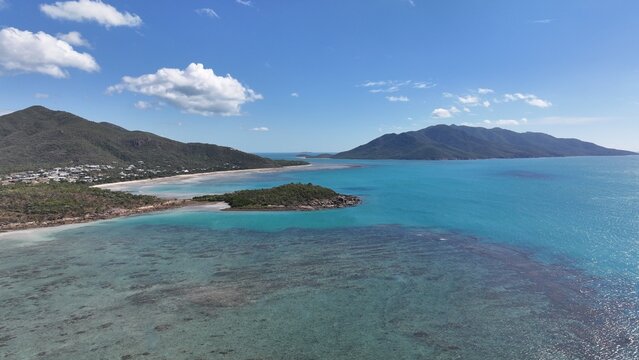 Spectacular aerial photo of Dingo Beach Queensland Australia