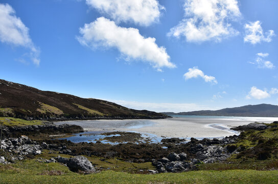 Windswept Beach and Ocean Waves South Uist Scotland