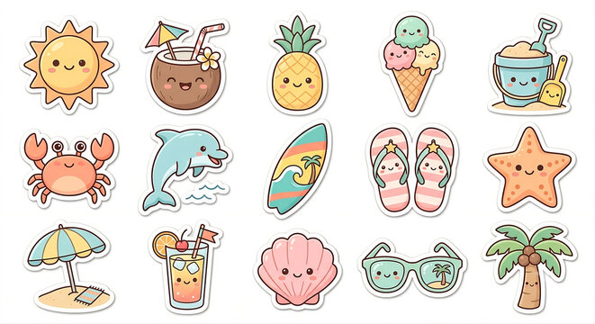 cartoon animal icons set