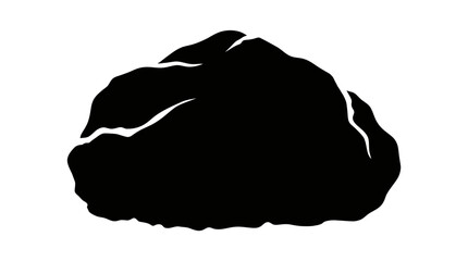 Cad tree line Black rock, stone, boulder, silhouette, vector icon isolated on White Background vector © MdAbdul