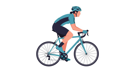 Obraz premium Cyclist riding a bicycle on a white background.