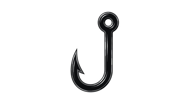 Shiny Fishing Hook Isolated on White Background