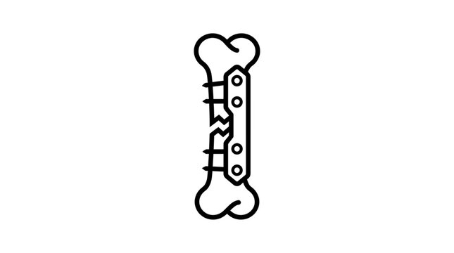 Orthopedic Bone Fracture Repair with Metal Plate and Screws Icon
