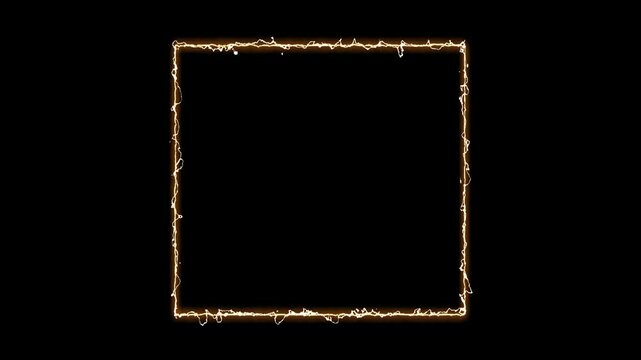 Animated Neon Rectangle Border, Glowing Frame Motion Graphic Background 4K.