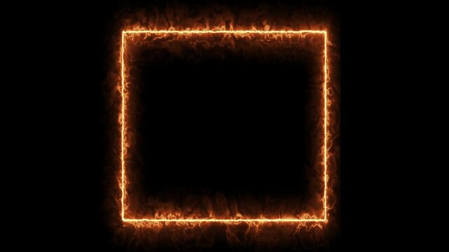 Animated Neon Rectangle Border, Glowing Frame Motion Graphic Background 4K.
