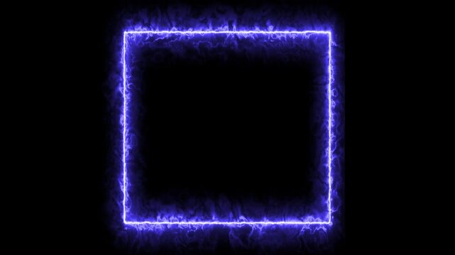Animated Neon Rectangle Border, Glowing Frame Motion Graphic Background 4K.