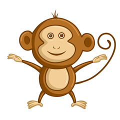 Fototapeta premium Flat illustration of monkey isolated