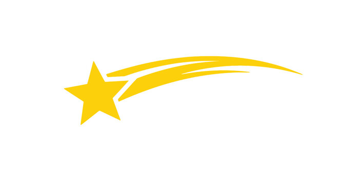 Yellow star with shooting trail.