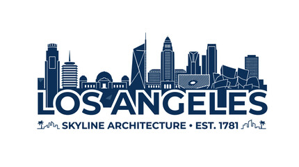 Obraz premium Los Angeles Skyline Silhouette - Iconic Architecture and Cityscape Vector Graphic