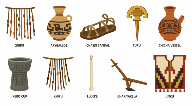 Traditional Andean Pottery and Textile Artifacts Collection.