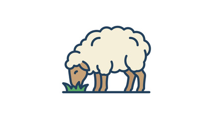 Sheep eating grass in the field. © Ikhsan