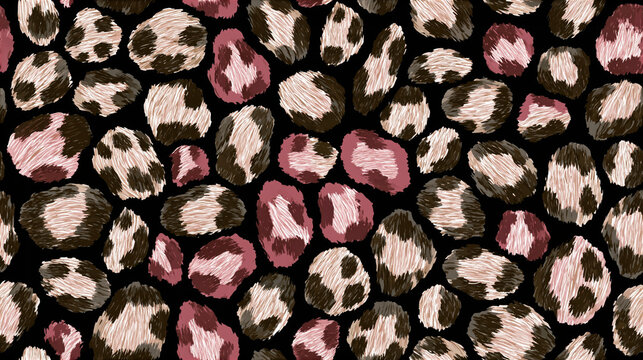 dark leopard print seamless pattern with bold animal texture