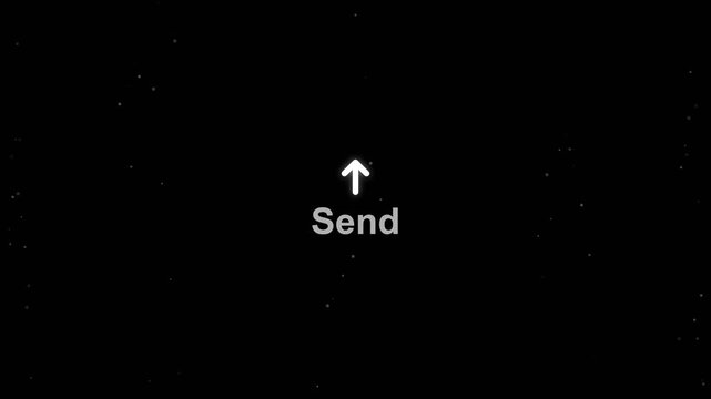 Send button icon with arrow animation for digital interface user experience