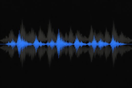 Two overlapping audio waveforms on dark background, one clear and one faint.