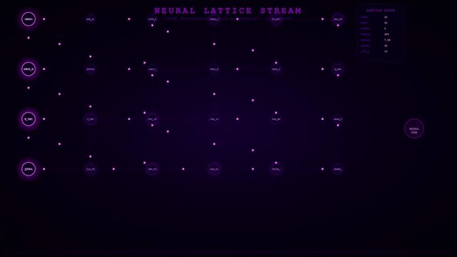 Token streaming visualizes complex data pathways as glowing node connections on a dark screen interface while dynamic information packets pulse through glowing illuminated digital network lines