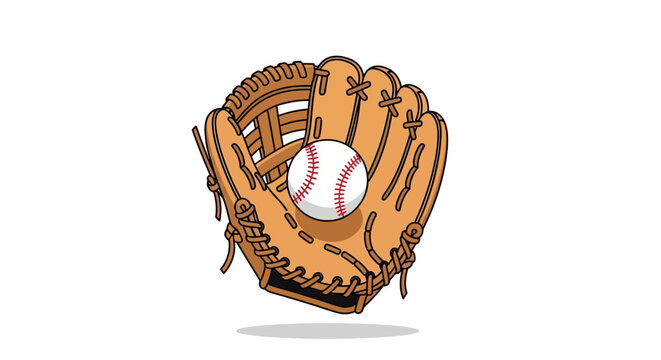Baseball Glove and Ball Vector Illustration