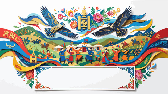 Mongolian culture celebration with dancers yurts and soaring eagles