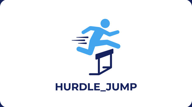 Athlete in Motion Hurdle Jump.