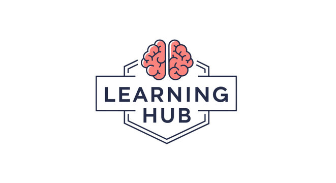 Learning Hub Brain Logo Design.