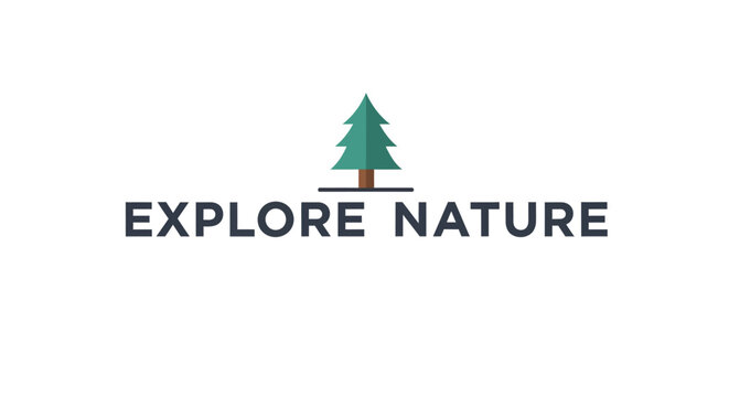 Explore Nature Logo With Pine Tree.