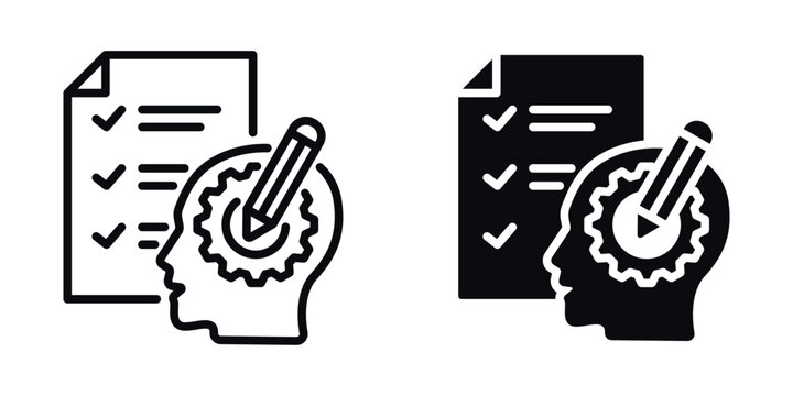 Assessment Icon Illustration Design Vector Set In Black