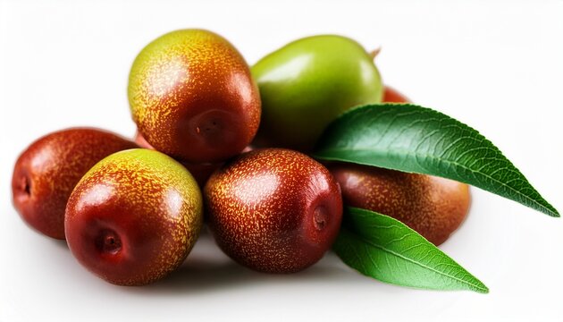 Jujube Ziziphus Fruits With Leaves