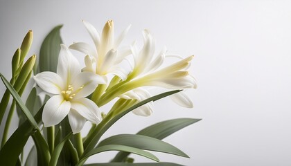 Obraz premium Tuberose Flower With Soft White Background