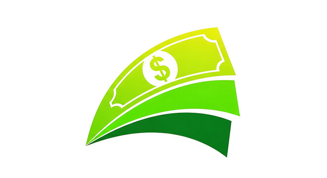 Abstract illustration of stack of green paper money banknotes with dollar symbol banknote currency business financial investment commerce accounting
