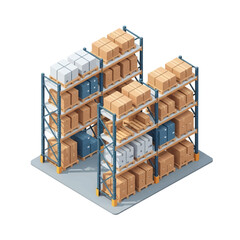 Industrial warehouse storage with pallet racking system. © Laris